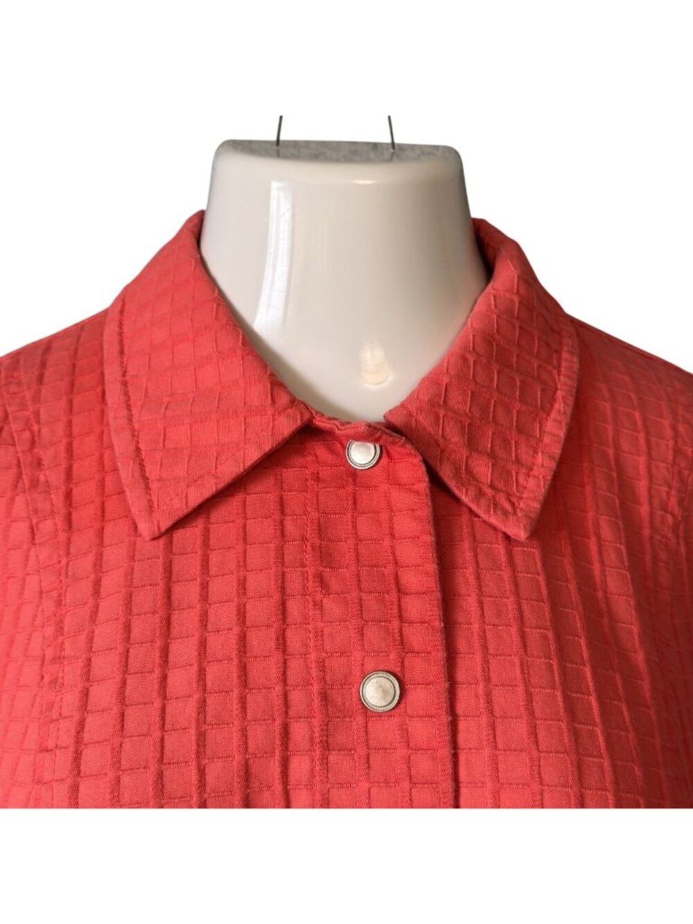 Coldwater Creek Womens 20 Jacket Orange Textured Cotton Pockets Snaps Spring - Picture 9 of 16
